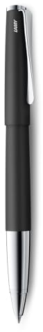 LAMY studio Tintenroller 367 - Rollpen aus Edelstahl in mattschwarz pulverbeschichtet mit hochglänzendem Griffstück und propellerförmigem Clip – Tintenroller-Mine M 63 schwarz – Strichbreite M