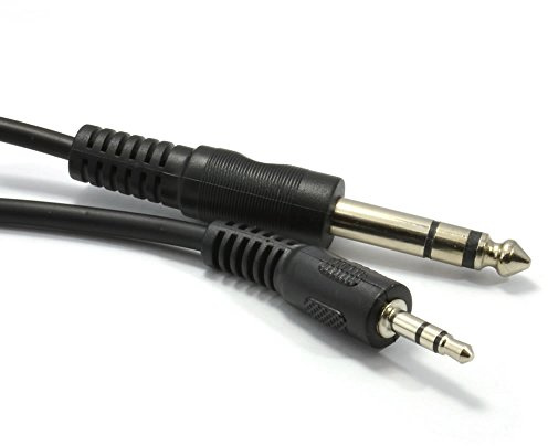 kenable 3.5mm Stereo Jack to 6.35mm Jack Cable Audio Lead for Mixers Amplifiers Speakers Black 5m