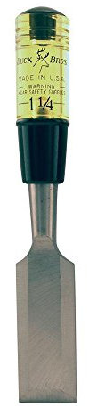Buck Brothers 120107BC 1-1/4 Inch x 5 Inch Professional Wood Chisel | Carve, Cut, and Shape Wood | Steel End Caps | Use with Mallet | Woodworking Carpentry Tools