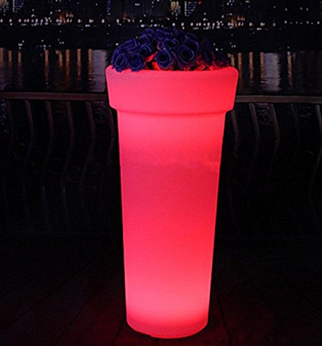 GOWE Waterproof Rechargeable Battery Multi-Color Changing led Plant Pot Remote Control led Flower Pot Outdoor Illuminated Garden pots