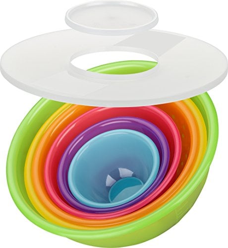 Kigima Schüssel mit Deckel Set 0,5L-6L Bunt – Vielseitiges Schüsselset aus Plastik BPA-Frei – Perfekt als Salatschüssel, Rührschüssel, oder Teigschüssel – Praktische Schüsseln inkl. Sieb für die Küche