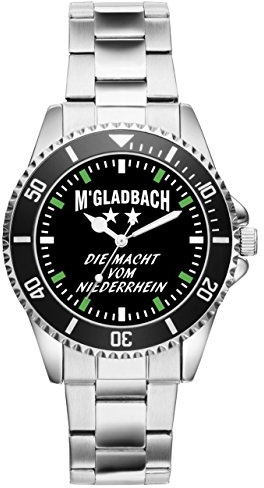 KIESENBERG Gladbach Fußball Fan Uhr – Sportliche Armbanduhr im Fan-Design Stilvolle Herren- & Damen-Uhr mit Fußball-Motiv Geschenk für echte Borusia Fans aus Mönchengladbach Westfalen – 6035