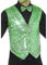 Trendandstylez Pailletten Weste Grün, S-XL, mit Fliege, für Karneval, Fasching, Party