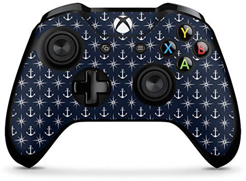 Skin kompatibel mit Microsoft Xbox One X Controller Folie Sticker Anker Seefahrer Sterne