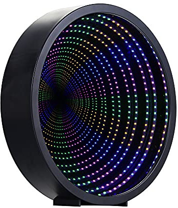 Demi et demi - Lampe de tunnel avec miroir 3D infini - Éclairage LED - Cercle - Cactus, flamant - Licorne - pour chambre d'enfant/fête/décoration de la maison