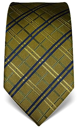 Vincenzo Boretti Cravate homme, pure soie, haute densité de tissage, anti-tâches, anti-salissures, hydrofuge, longue, accessoire pour la chemise et costume - motif à carreaux vert