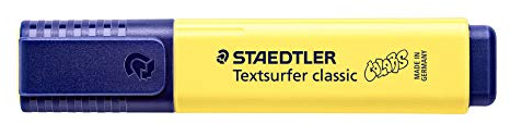 STAEDTLER 364 C-100 Textsurfer classic 364 Pastell Textmarker (hohe Qualität Made in Germany, mit großem Tintenspeicher für extra lange Markierleistung) 10er-Schachtel sonnengelb