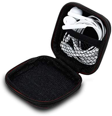 Cadorabo Custodia Cuffie in Nero - Custodia Angolare in Tessuto Indeformabile, con Tasca Retinata e Zip per Tappi per Orecchie, Auricolari, Cuffie in-Ear e Altro Ancora – Case Cover Etui