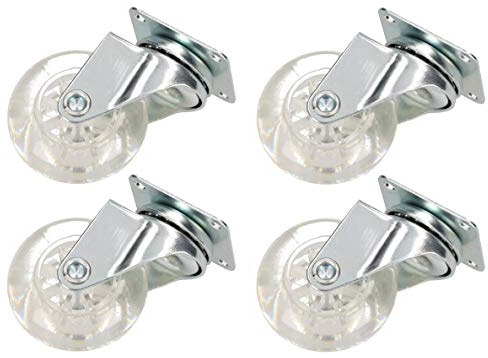 KOTARBAU® 4er Set Möbelrollen Ø 50 Lenkrollen Ohne Bremsen Transparent Gummi Schwenklager Kugellager Sofarollen Schieberrollen Transportrollen Univ