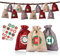 Naler 24 x Jutesäckchen Adventskalender Stoffbeutel mit Zahlen Aufkleber Jute Beutel Natur Säckchen Geschenksäckchen für Weihnachten - Rot/Natur/Grau