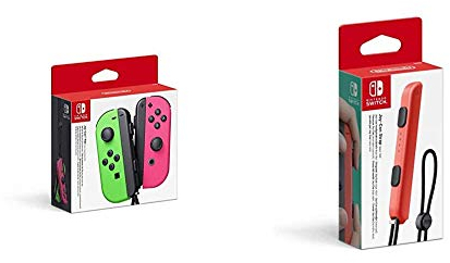 Joy-Con 2er-Set Neon-Grün/Neon-Pink & Joy-Con-Handgelenksschlaufe Neon-Rot