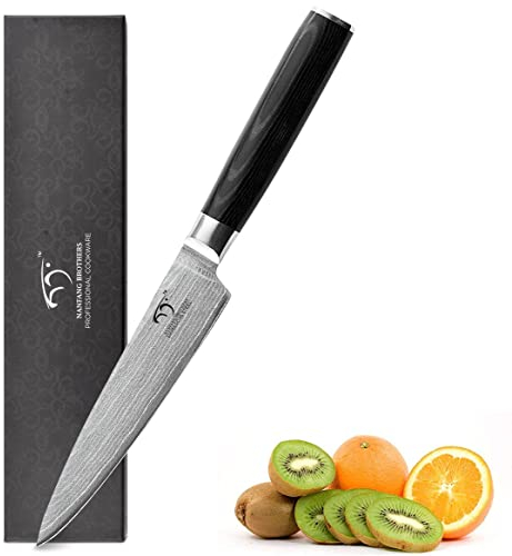 NANFANG BROTHERS Damaskus Gebrauchsmesser 5,5 Zoll, 67 Schichten VG-10 Edelstahl Ultra Sharp Messer, Küchenmesser, Flecken- und Korrosionsbeständige Kochmesser