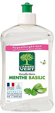 L'ARBRE VERT - Concentre Vaisselle Ecolabel Menthe Basilic 500Ml - Lot De 4 - Offre Special
