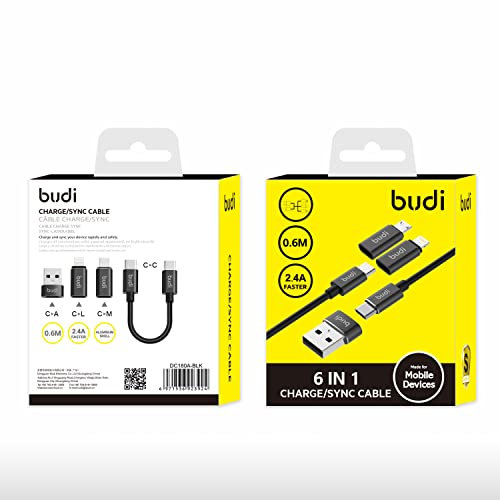 fonefunshop Budi 6-in-1 Schnelllade-/Synchronisationskabel