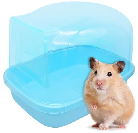 Hamiledyi Baignoire pour hamster, hamster nain, salle de bain, bac de bain de sable, chinchilla, salle de bain en plastique pour gerbilles, hérissons, souris ou autres petits animaux de compagnie