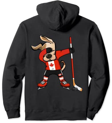 Lustiger Dabbing Dog Canada Eishockey-Fans Jersey Dab Player Pullover Hoodie