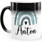 SpecialMe® Kindertasse Zaubertasse Regenbogen personalisierte Namenstasse aus Keramik für Kinder Jungen Mädchen Jungs schwarz-blau Magic-Tasse
