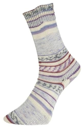 Pro Lana Golden Socks 4-fach Triberg 662 - Natur/Rot/Grau/Flieder