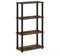 Furinno Turn-S-Tube 4-Tier Multipurpose Shelf Display Rack with Square Tube, Amber Pine/Black