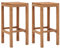 INLIFE Barhocker 2 STK. Massivholz Teak-7232