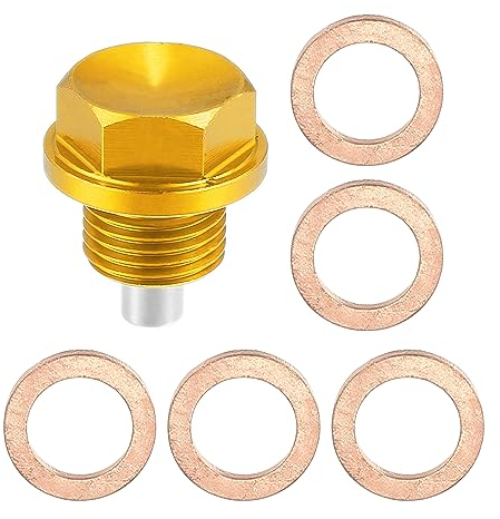 X AUTOHAUX M16x1,5 Magnetische Ölablassschraube mit Dichtungen Ölablaßschraube Aluminium Ölwannenwanne Ölwanne Schwarz