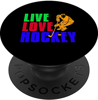 Retro Vintage Live Love Hockey Cooles T-Shirt Geschenk PopSockets mit austauschbarem PopGrip