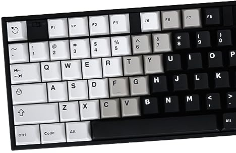 White Black Gradient Keycaps Set Cherry Profile Doubleshot Custom Keycaps 121 Keys for Cherry MX Gateron Kailh Box Switches Mechanical Gaming Keyboard