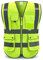 XIAKE RV120528 Reflektierende Sicherheitsweste mit hoher Sichtbarkeit mit 8 Taschen (Fluoreszierendes Gelb, 4XL)