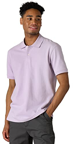LAPASA Herren Pique Baumwoll Poloshirt Business Casual T-Shirt 1 Pack M19, Hellviolett, L