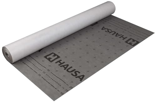 HAUSA Unterspannbahn 130g/m² grau 75 m² (1,5mx50m) hochdiffusionsoffene wasserdichte Unterdeckbahn witterungs- alterungsbeständig reißfest Schalungsbahn Ultra HU130 mit 2 Selbstklebestreifen