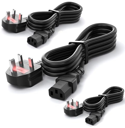 (3 Pack) CYD 3 Prong AC Power Cord 10FT, C13 Power Supply Cable made for Computer, PC, Monitor, LCD Plasma TV, Projector, Amplifier, Scanner, Printer Power Cable(NEMA 5-15P to IEC320 C13)
