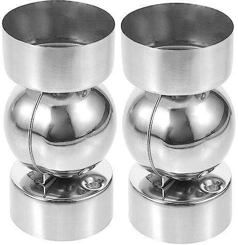 Angoily 2pcs Stainless Steel Round Pipe Joint Handrail Accessories for Outdoor Handrails Easy to Install