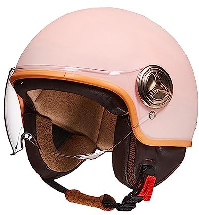 BGGNG Casque Moto Demi-Jet Homme ECE Homologué Casque Semi-Ouvert Casque Jet Urbain Casque Moto Et Scooter Compact Femme Adulte avec Anti Scratch Visiere I,54-61CM