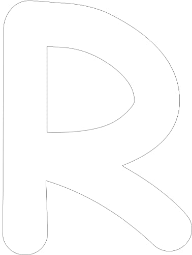 Kleckerliese Buchstaben Aufkleber 20 cm Einzel – seidenmatte Alphabet Sticker A–Z für Kinderzimmer, Wand, Tür, Möbel & Auto – selbstklebend & konturgeschnitten – R – Farbe Weiß