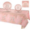 Fowecelt Rose Gold Plates Napkins - 53pcs 21st Birthday Party Decoration Paper Tableware Set Disposable Party Plates Napkins Tablecloth for Her Girl Women Dinnerware