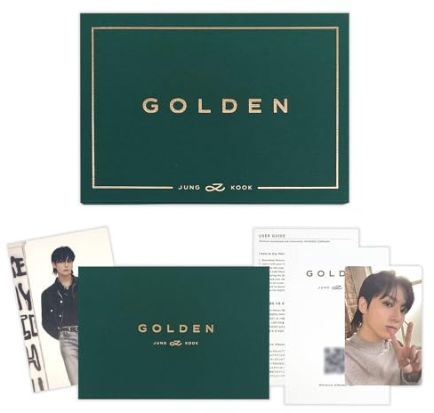 JUNGKOOK - [GOLDEN] (Weverse Albums Ver.) Book Case + Photo Book + QR Card + User Guide + Post Card + Photo Card + Contents Envelope + 2 Extra Photocards