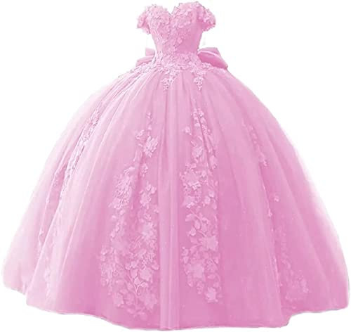 Fuomomo Robe de Quinceanera en Dentelle perlée, Robe de Bal, épaules dénudées, Robes de soirée pour Femmes, 15 à 16 Ans