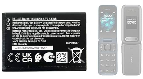 Aousavo BL-L4E Batterie de rechange compatible avec Nokia 2660 Flip TA-1398/1420/1480/1492