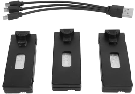 Batería para drones, 1800mah 3.7v 3pcs Baterías para drones Batería Recargable para drones Quadcopter Batería de Litio para drones para E88 E88pro E100 E99 K3 K6 E89 P1 P4 P5