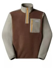 The North Face Herren Yumiori 1/4 Zip Sweatshirt, Smokey Brown/Clay Grey, S