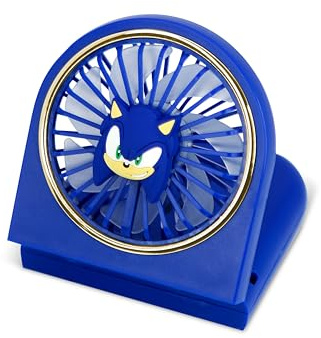 OTL Technologies SH1297 Sonic the Hedgehog Portable, Foldable, Rechargeable Handheld Mini Fan - Blue