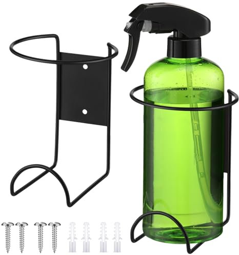 CroBlissful 2 Pcs Spray Bottle Holder Heavy Duty Spray Bottle Rack Stainless Steel Storage Rack Garage Can Organizer Wall Mount Craft with Hardware(2 Pcs)