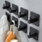 ZUNTO Ganci Adesivi in Acciaio Inox - Set da 8 Ganci Portasciugamani e Appendiabiti da Parete Autoadesivi per Cucina e Bagno - Nero