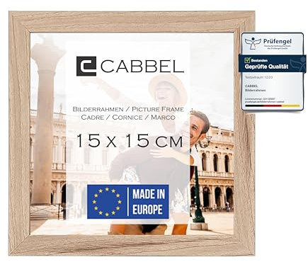 CABBEL Bilderrahmen 15x15 cm Natur – 1er-Pack | Moderner & Nachhaltiger Rahmen für Wand & Tisch | Vielseitig & Dekorativ – Ideal für Fotos, Kunstwerke & Prints