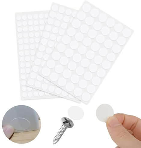 ZUOQIANG 290 Pièces Cache Vis Blanc, 12mm/15mm/21mm Cache Trou Mur, Cache Trou Meuble, Cache Vis Adhesif pour Armoires, Tiroir, Réparations de Meubles