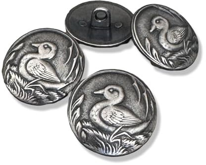 10 Stück silber farbene Metall Knöpfe Knopf Ente Motiv Trachtenknopf 15mm oder 20mm (20mm)