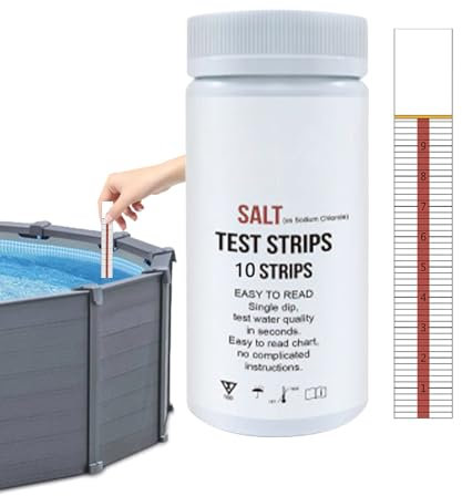 10 Pièces Test Eau Salée Piscine, Bandelette Sel, Détection D'eau Pour, Test Piscine D'eau Salée Pour Le Chlorure Sodium,Mesure Précise Des Accessoire