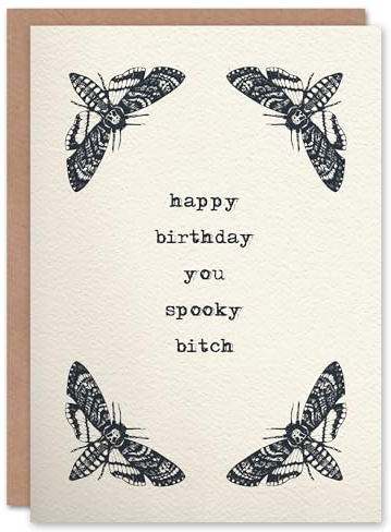 Artery8 Deaths Heads Hawkmoth Moth Vintage Style Drawing Birthday Card