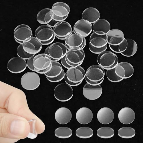 50 Stück Elastikpuffer Transparent, Anti-Rutsch-Pads, Selbstklebende Gummipuffer, Schutzpuffer und Anschlagdämpfer für Glastischplatten, Möbel, Küchenschränke, Schranktüren, Rund Ø 15mm x 2mm Dicke