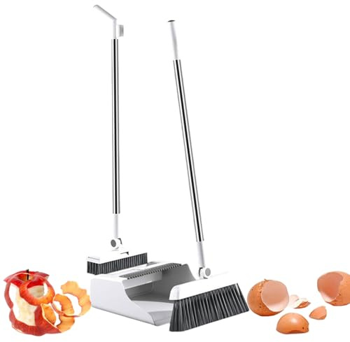 Broom and Dustpan Set Sweeping Duster Tool Gadgets 3 Pieces | Kitchen Broom And Dustpan Set for House Kitchen Apartment Indoor Outdoor Floor Dorm Garage
